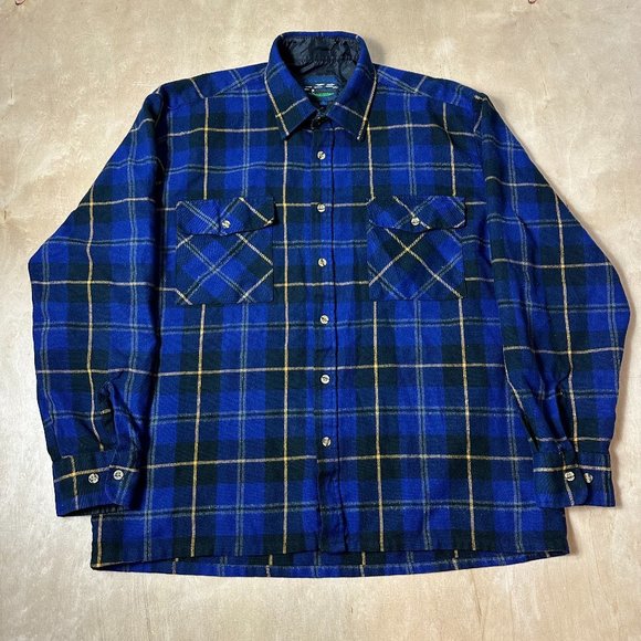 Vintage Backpacker Large Outdoors Plaid Flannel Shirt Long Sleeve Button Down - Picture 1 of 3